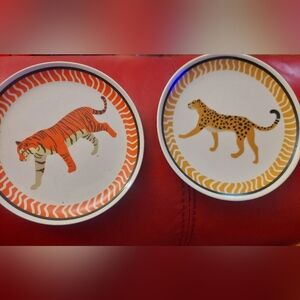Animal Print Coasters Set TRINKET TRAYS Safari 2 Pcs NEW